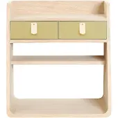 Harto Suzon Wandgemonteerde Nachtkastje Oak | Brushed brass