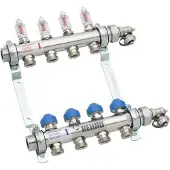 Rehau rautherm hkv-d v2a easyflow verdeler rvs g1" 12-groeps zonder kogelkranen