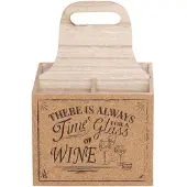 COSY&TRENDY WIJNFLESHOUDER 18,5X18,5XH27CM HOUT
