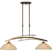 Masterlight Eetkamer hanglamp Bolzano 2-lichts bronsbruin