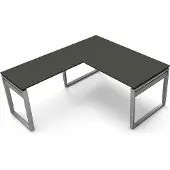 Kerkmann Hoekbureau Workspace 160cm antraciet hoogte verst.