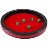 HOT Games Dobbelpiste 34cm.zw.MDF/rood.vilt HOT.