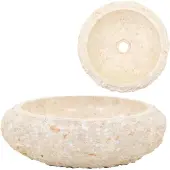 vidaXL Gootsteen 40x12 cm marmer crème