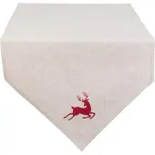 Clayre & Eef Tafelloper 50x160 - Wit, Rood - Katoen, 100% Katoen