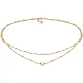 Elli - Elli Halsketting Dames Choker Balletjesketting Layer Sterren Astro in verguld 925 Sterling Zilver Kettingen