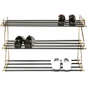 Kare design Walk Big Schoenenrek - B84 X D34 X H55 Cm - Messing En Zwart Metaal