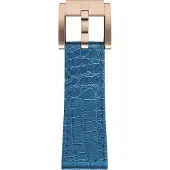 Marc Coblen / TW Steel Horlogeband Blauw Leer Alligator met Roségouden Gesp 22mm