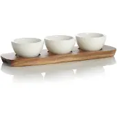 Villeroy & Boch Artesano Original dipschaal met onderzetter Wit-acacia
