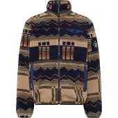 Iriedaily Fleece jas 'Insaneia' marine / bruin / chocoladebruin / kaki