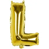 Boland folieballon letter L 36 cm goud