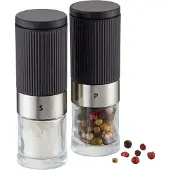 GEFU TUSOME Peper- en Zoutmolen Set - 2-delig - Handmatig - Instelbare Maalgraad - RVS/Zwart - 34621