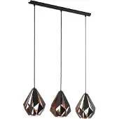 Eglo Hanglamp Carlton 1 Zwart Koper 3xe27