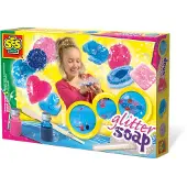 SES Creative Zeepjes Gieten met Glitter en Gietvormen - Voor Meisjes vanaf 7 Jaar - Experimenteerset - Zeep Maken - Schoencadeautjes Sinterklaas