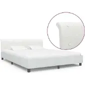 vidaXL Cadre de lit Blanc Similicuir 180 x 200 cm