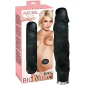Nature Skin - levensechte vibrator (zwart, 22 cm)