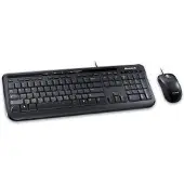 Microsoft Wired Desktop 600, Volledig formaat (100%), Bekabeld, USB, QWERTY-indeling, Zwart, Inclusief muis