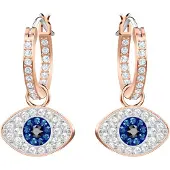 Swarovski Oorbellen 'Symbolica' kobaltblauw / rose-goud / zwart / wit