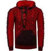 Rusty neal Trui bordeaux / bloedrood / zwart