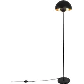 QAZQA Industriële vloerlamp zwart met goud 160 cm - Magnax