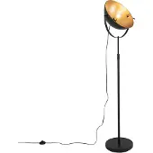 QAZQA Vloerlamp zwart met goud 35 cm verstelbaar - Magnax