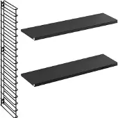 Tomado Uitbreidingsset Boekenrek - 1 x Rek Zwart + 2 x Plank Zwart
