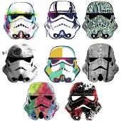 RoomMates Herpositioneerbare Stickers Star Wars Stormtrooper Helmen 21,9CM X 92,7CM