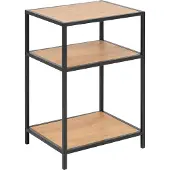 Home4You Seaford industriële nachttafel wild eiken mat zwart
