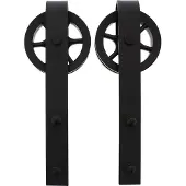 Intersteel | Set van 2 hangrollen Wheel | 340mm | Mat Zwart