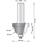 Hikoki 8 Mm Profielfrees (Romeinse Ogieffrees) Met Onderlager 34.9X57X6.3 - 754097