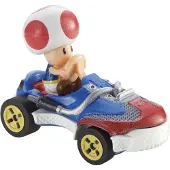 Hot Wheels Mario Kart replica, schaal 1:64, metalen model van Toad