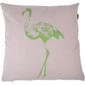 In the Mood Flamingo - Sierkussen - Kiezel/Groen - 50x50 cm