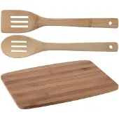 Excellent houseware Snijplank met 2 spatels 23 x 33 cm van hout - Snijplanken