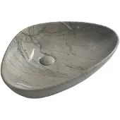 Sapho Dalma keramische waskom grijs marmer structuur 58x39x14cm