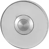GPF bouwbeslag Beldrukker rond 50x6mm met RVS button - RVS gepolijst