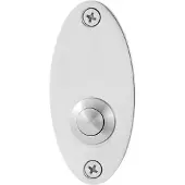 GPF bouwbeslag Beldrukker ovaal 80x38x2mm met RVS button - RVS gepolijst