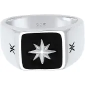 KUZZOI Ring 'Siegel' zwart / zilver