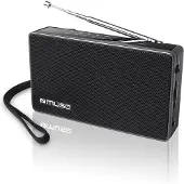 Muse M-030 R, Reisradio, Analoog, FM, MW, Zwart, Draaibaar, Werkt op alkalinebatterijen