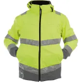 Dassy Malaga Hogezichtbaarheids softshelljas Fluogeel/Cementgrijs maat S heren