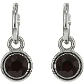 Biba Hang Oorbellen met Swarovski Steentje Burgundy