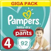 Pampers Luierbroekjes Baby Dry Nappy Pants Maat 4 (9-15kg) - 92 broekjes (4x23)