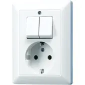 JUNG AS 5575 EU WW Combinatiestopcontact Serie Alpine Wit - AS5575EUWW