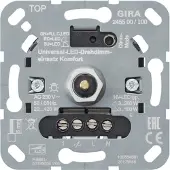 Gira Universele LED draaidimmer 245500 inzet comfort, Knoppen + Schakelaars, Zilver
