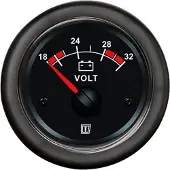 VETUS Voltmeter 20-32v Zilver 52 mm