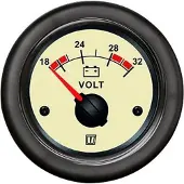 VETUS Voltmeter 20-32v Zilver 52 mm