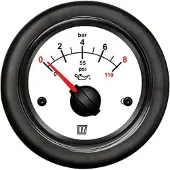 VETUS Oil Pressure Gauge 12-24v Zilver 52 mm
