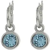Biba Hang Oorbellen met Swarovski Steentje Aquamarine