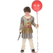 Vegaoo - Angstaanjagende clown vermomming grijs jongen