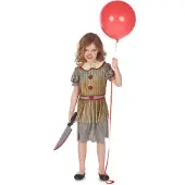 Vegaoo - Enge clown vermomming grijs meisje