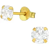 Montebello Oorbellen Alinka - 925 Zilver Verguld - ∅5mm