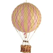Authentic Models - Luchtballon Floating The Skies - Luchtballon decoratie - Kinderkamer decoratie - Roze - Ø 8,5cm